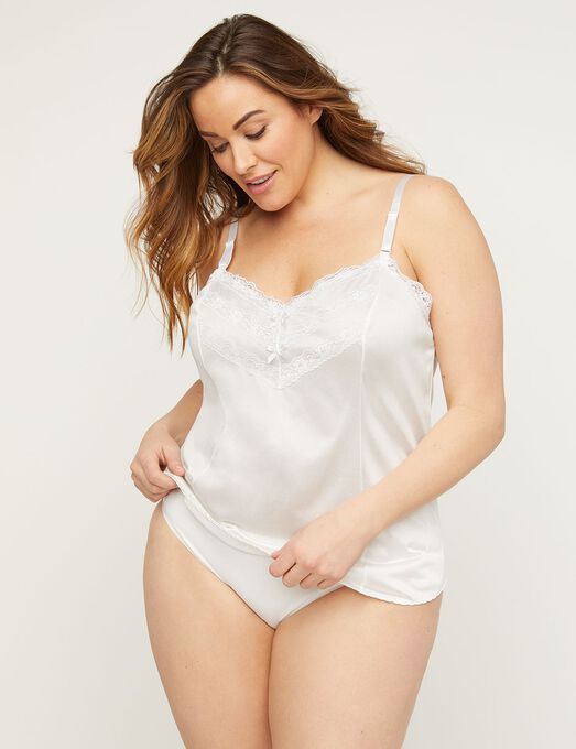 Lace-Trimmed Camisole, WHITE, hi-res image number null