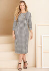 Liz&Me™ Ponte Knit Dress, BLACK HOUNDSTOOTH, hi-res image number null