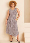 Liz&Me™ Sleeveless Ponte Knit Dress, BLACK STENCIL PAISLEY, hi-res image number null