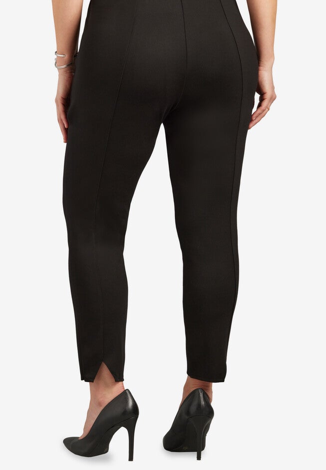 Curvy Ponte Knit Ankle Pant, , on-hover image number null