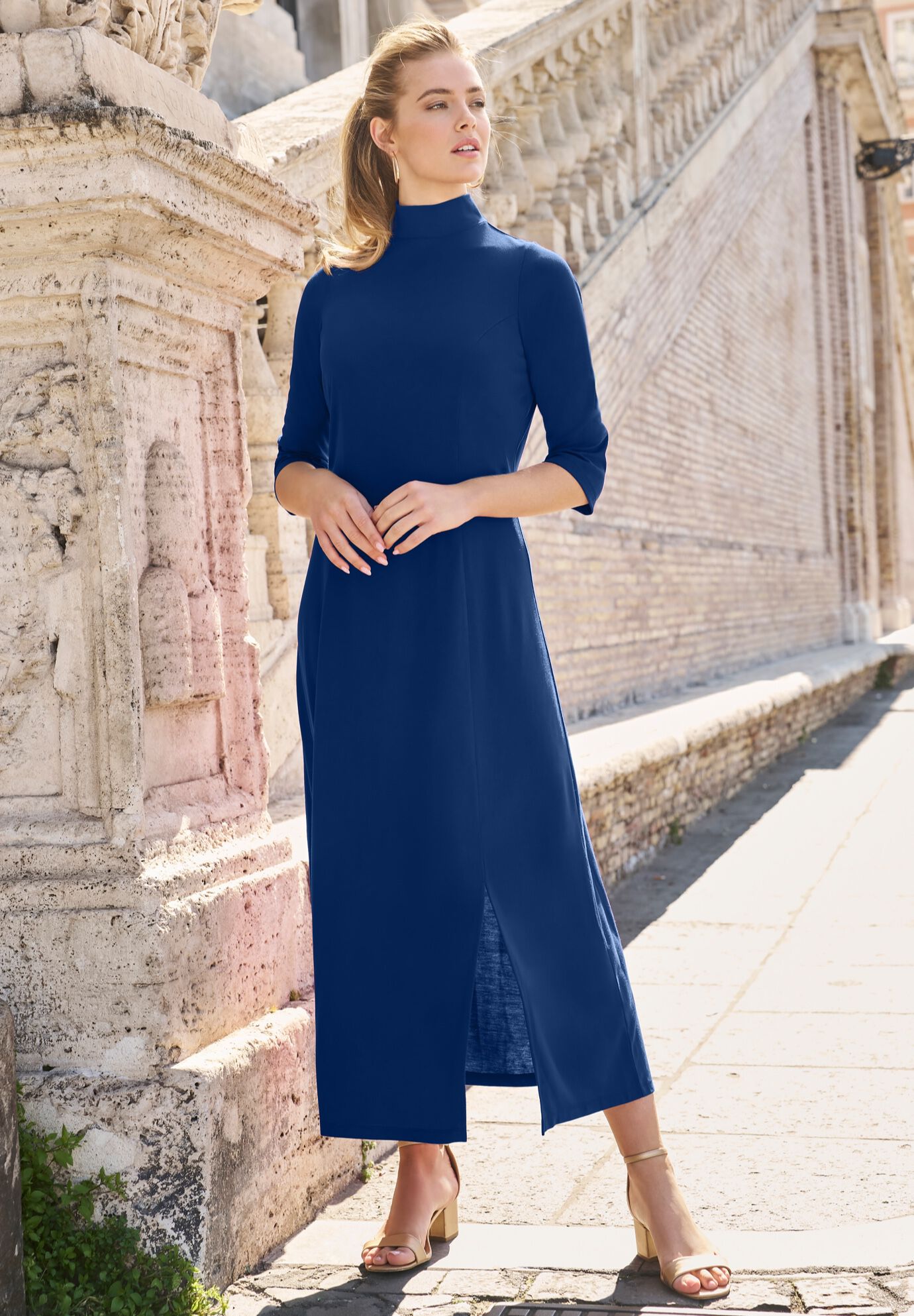 Ladies' Denim Maxi Dress, Medium Stonewash | Jessica London