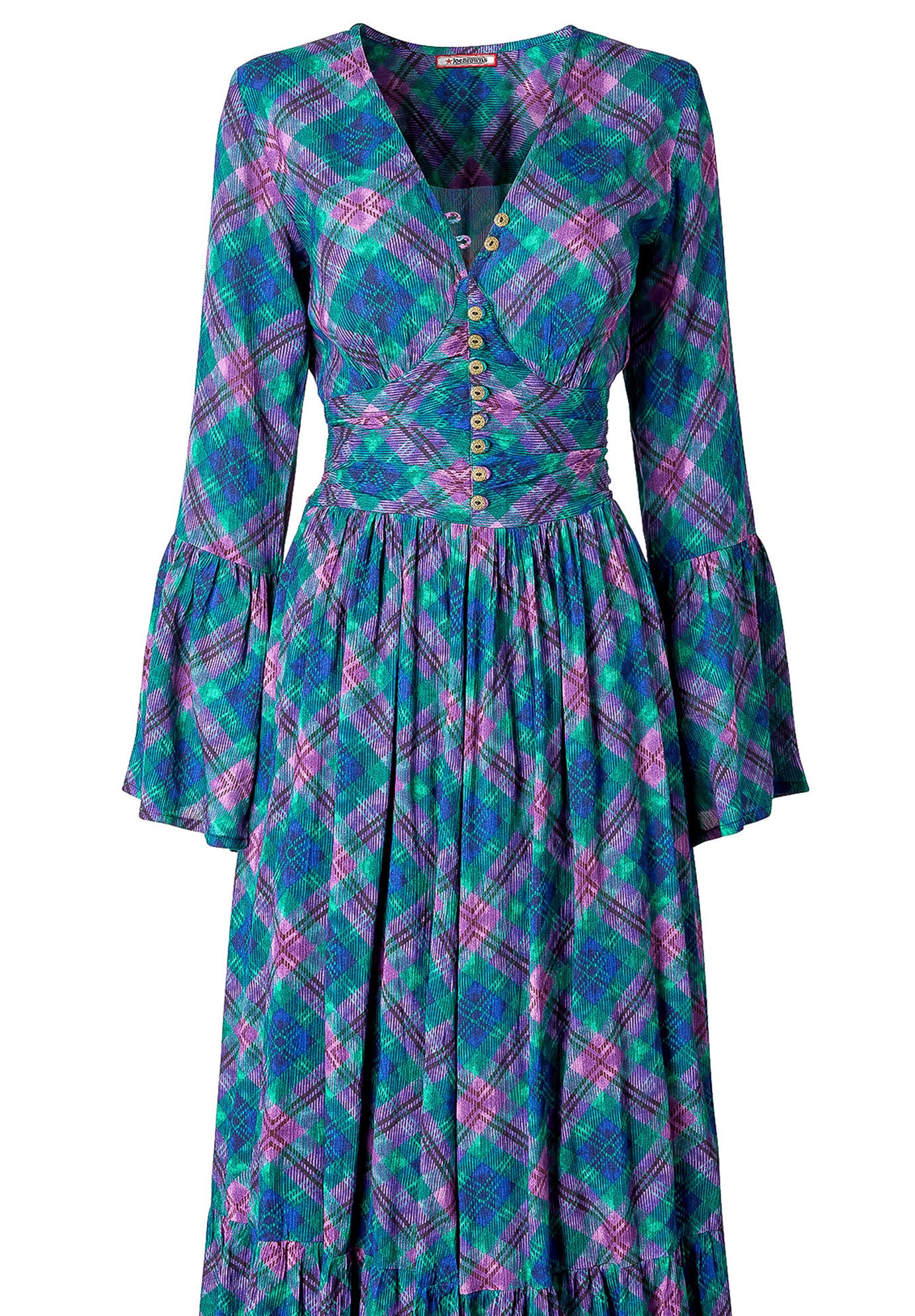 Peasant Maxi Dress, BIAS AUTUMN PLAID, alternate image number 3