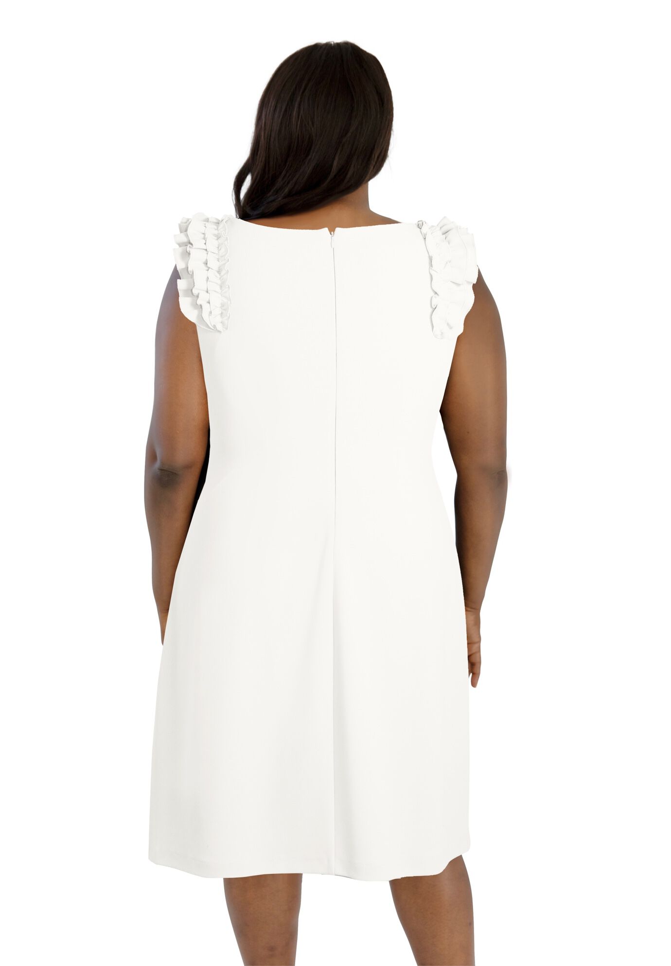 Misses Size Sleeveless Midi Dress, IVORY, on-hover image number 1