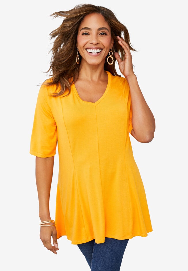 Fit & Flare Tunic, SUNSET YELLOW, hi-res image number null