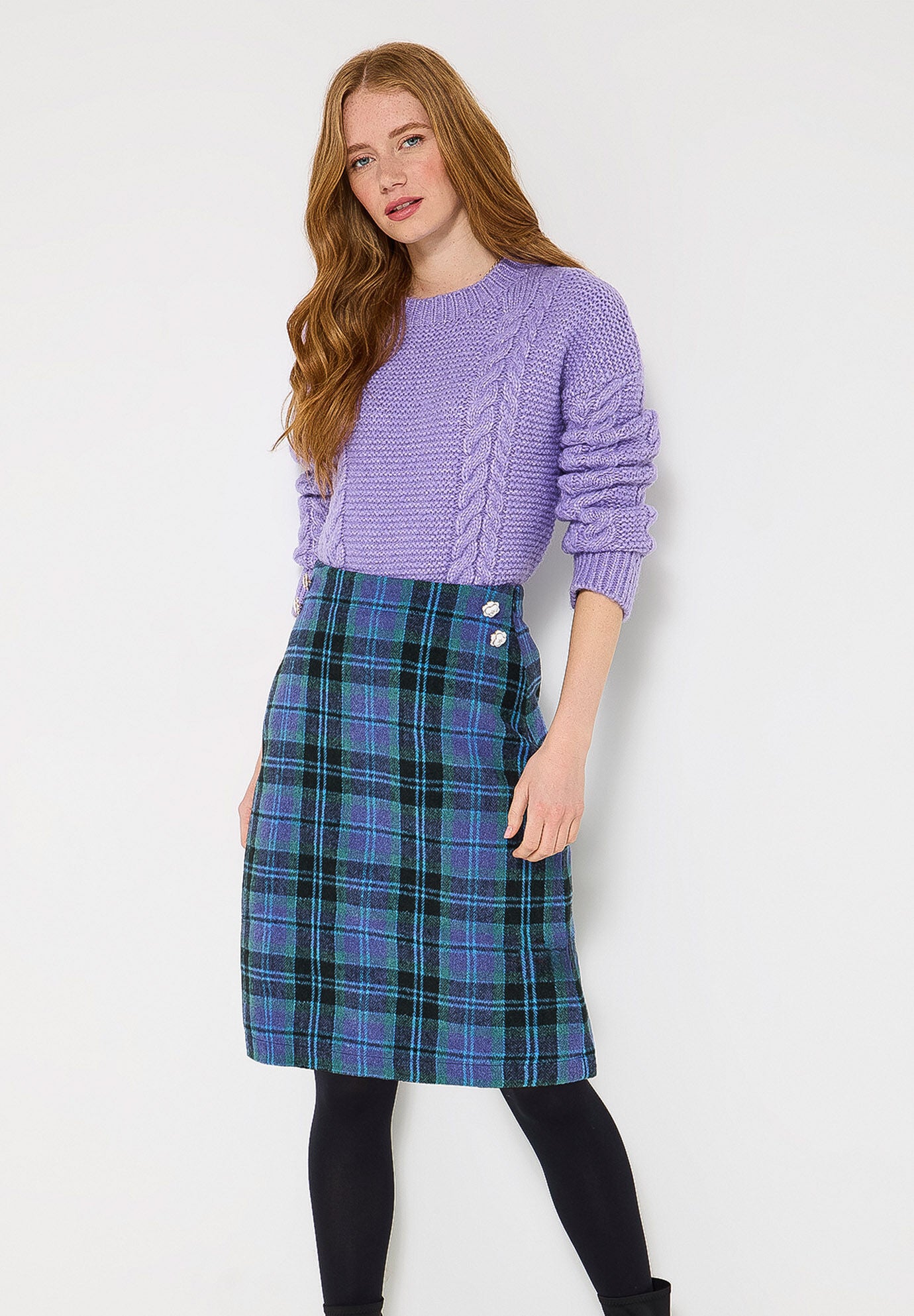 Mini Plaid Skirt, ELECTRIC MEGA PLAID, alternate image number 4