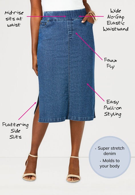 Comfort Waist Midi Skirt, , on-hover image number null