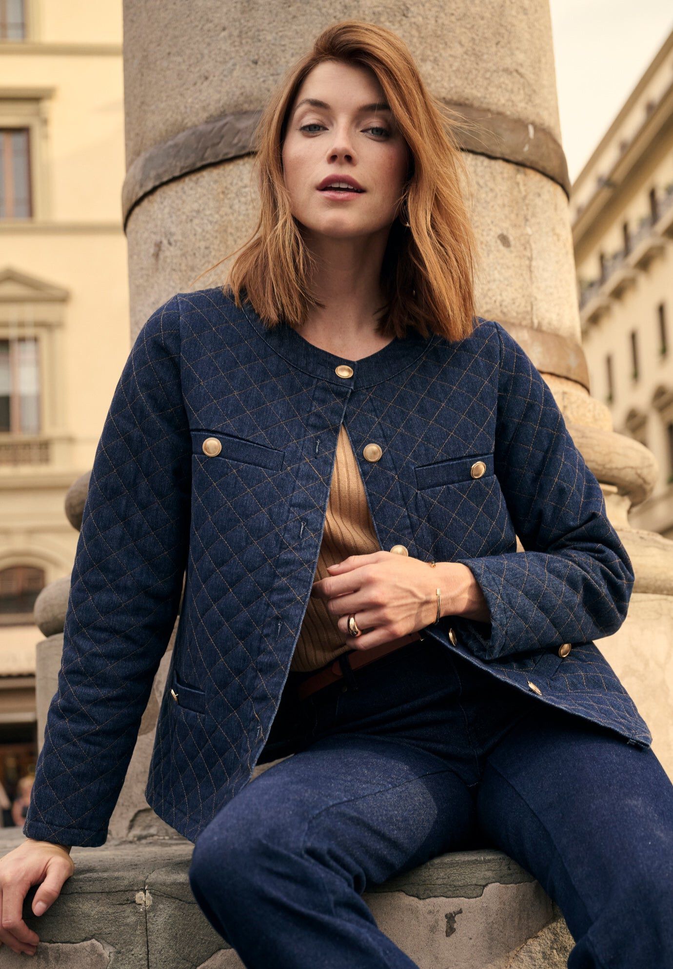 Quilted Denim Lady Jacket, INDIGO QUILTING, hi-res image number 0