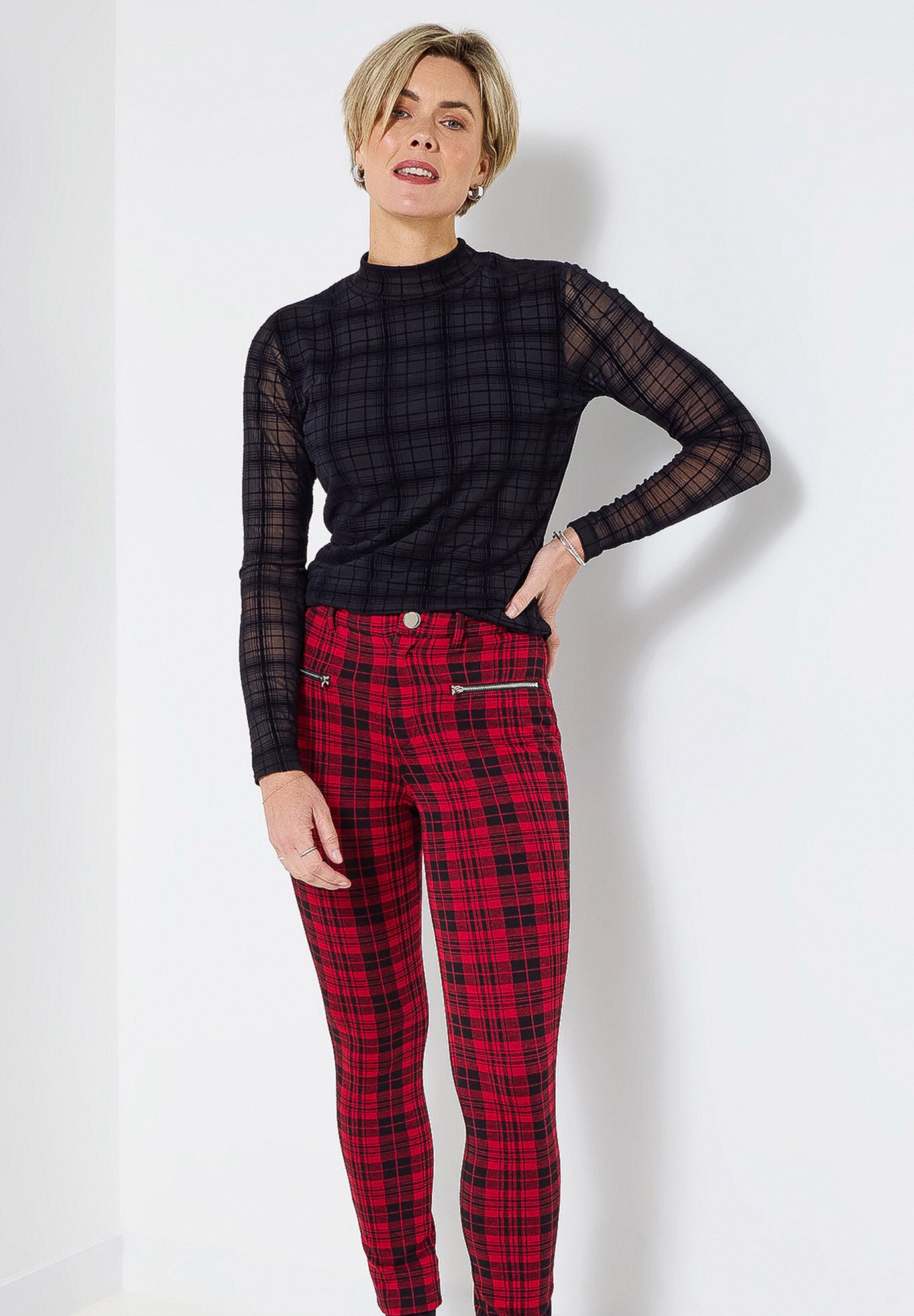 Plaid Legging, RED BOX PLAID, alternate image number 5
