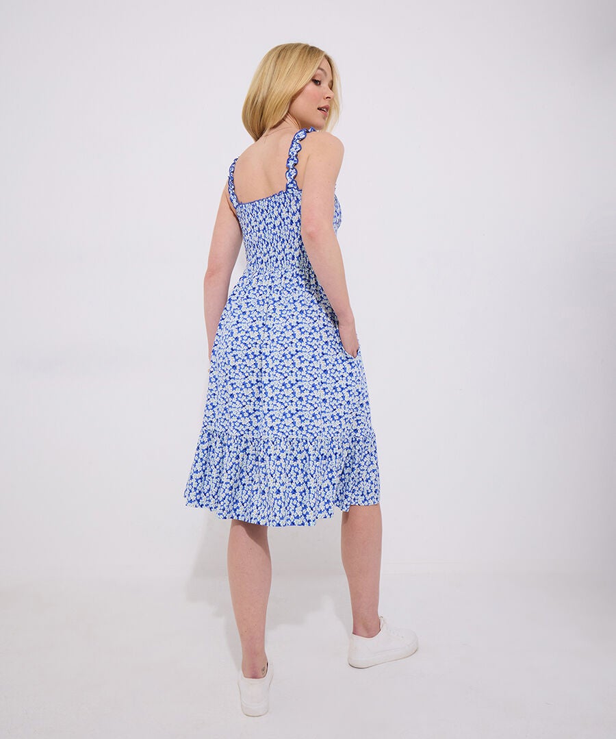 Square Neck Jersey Dress, SAPPHIRE DITSY FLORAL, alternate image number 2