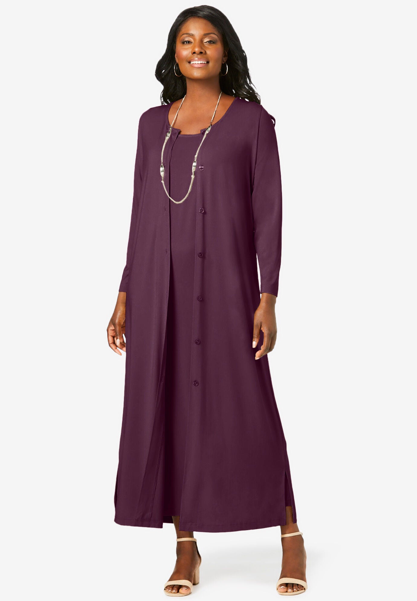 plus size dress and jacket
