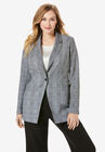 Bi-Stretch Blazer, BLACK IVORY GLEN PLAID, hi-res image number null