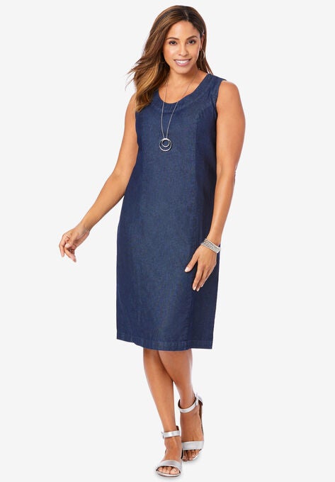 Cotton Denim Sheath, INDIGO WASH, hi-res image number null