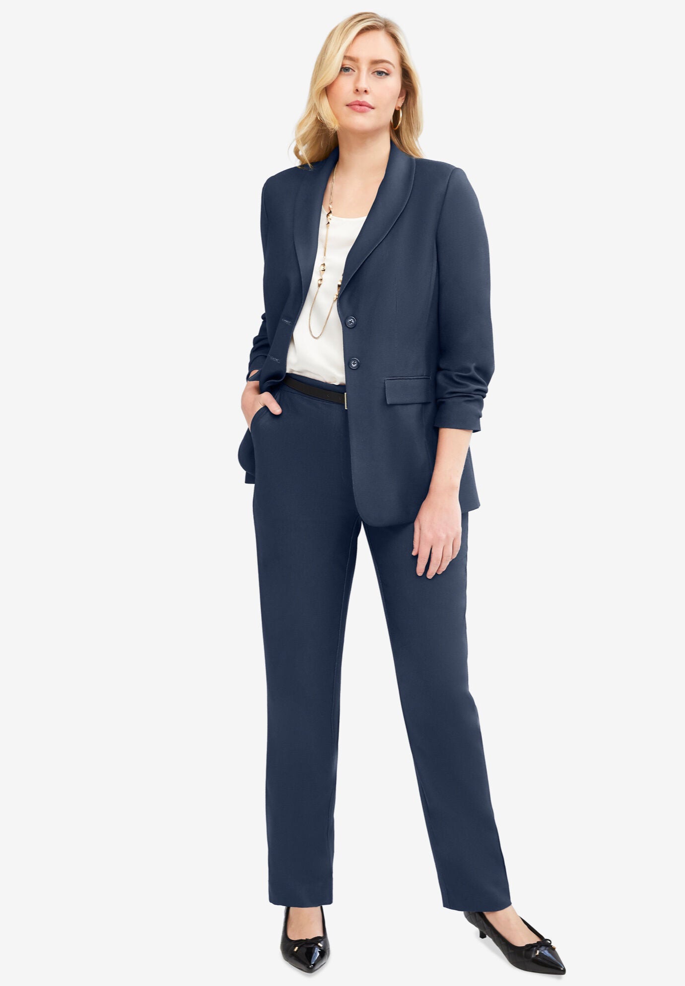 black pant suits plus size