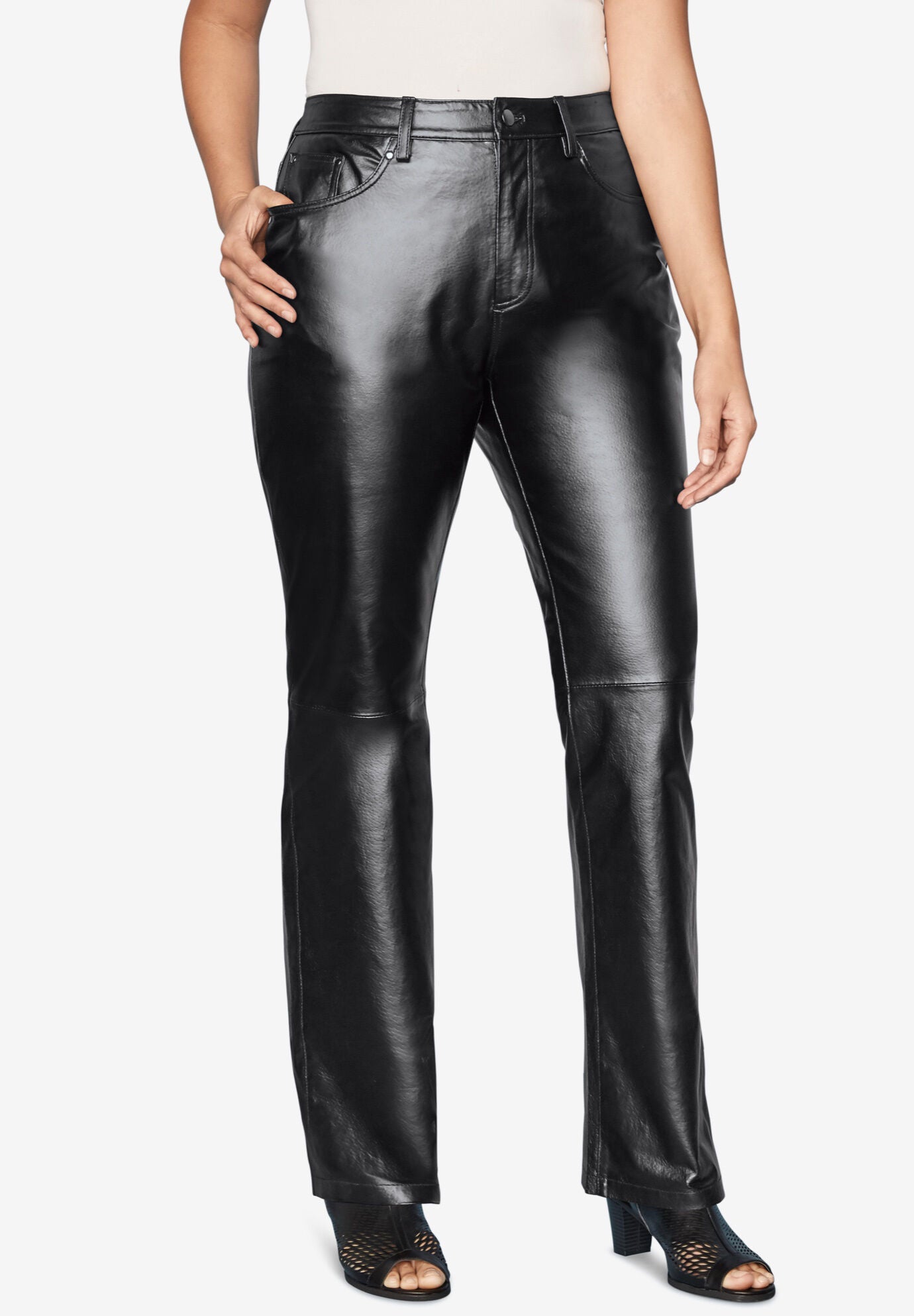 plus size leather pants