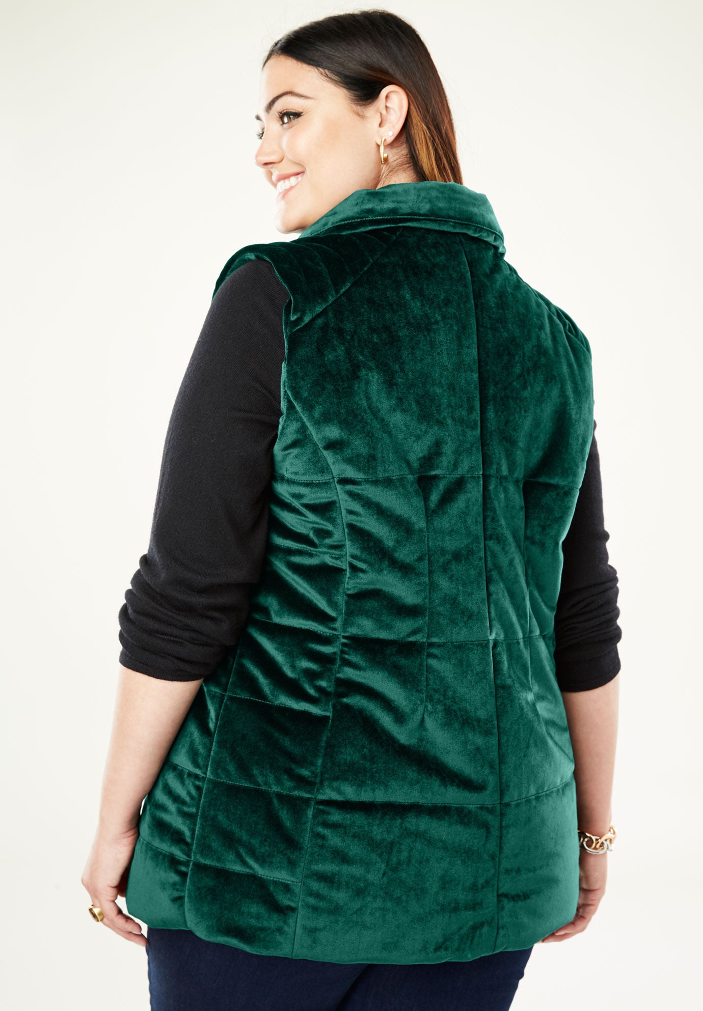 Velvet puffer vest clearance