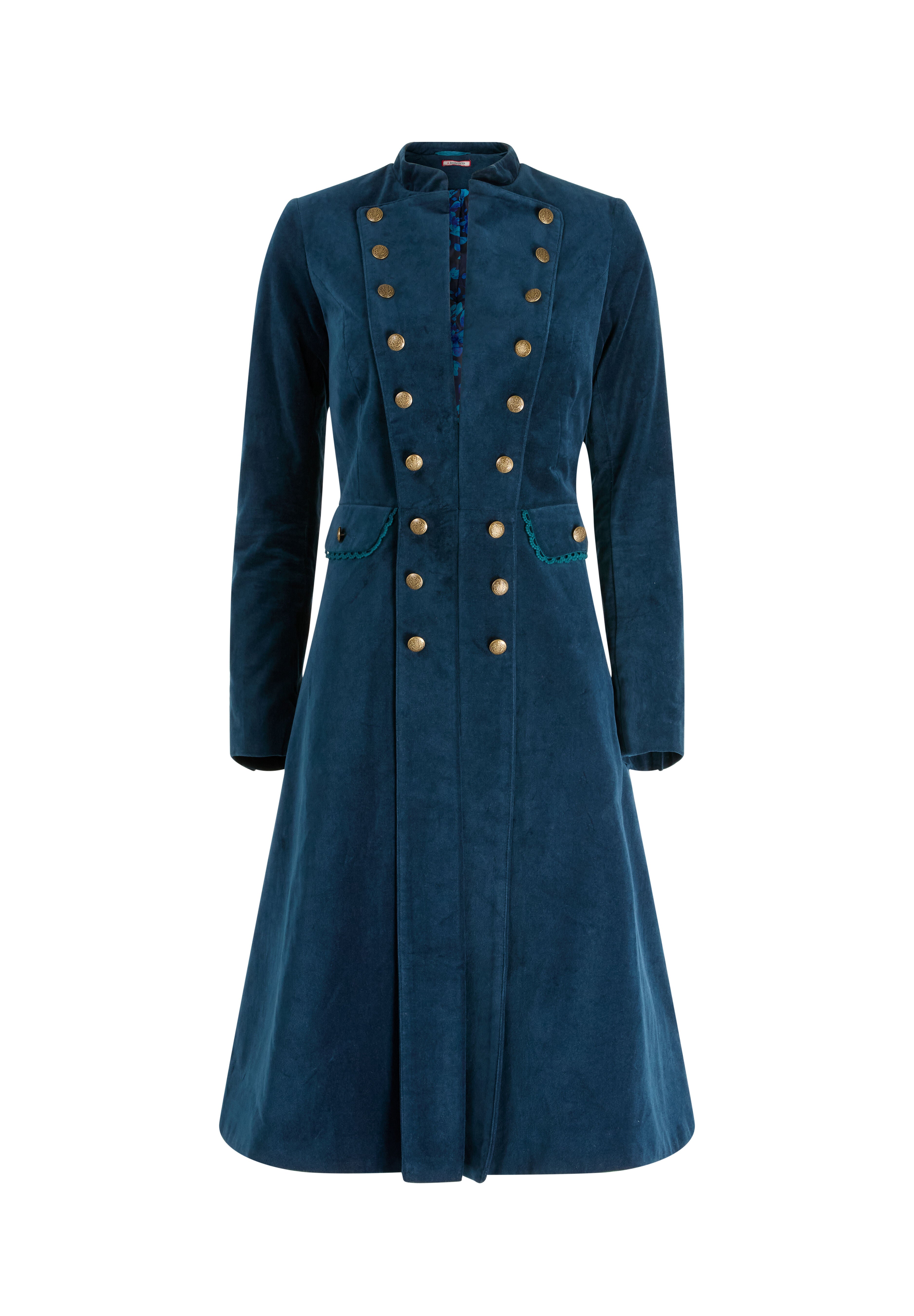 Cotton Moleskin Military Coat, STRATIFIED SEA, alternate image number 4