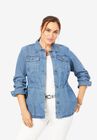 Peplum Denim Jacket, , alternate image number null