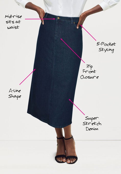 True Fit Denim Skirt, , on-hover image number null