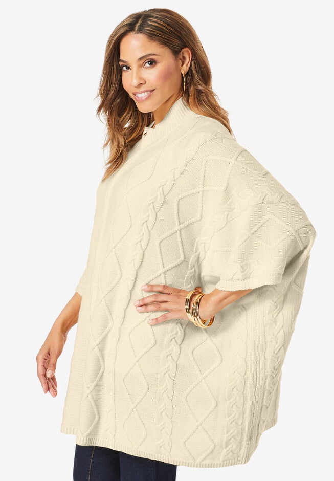 Poncho Zip Sweater, , alternate image number 2