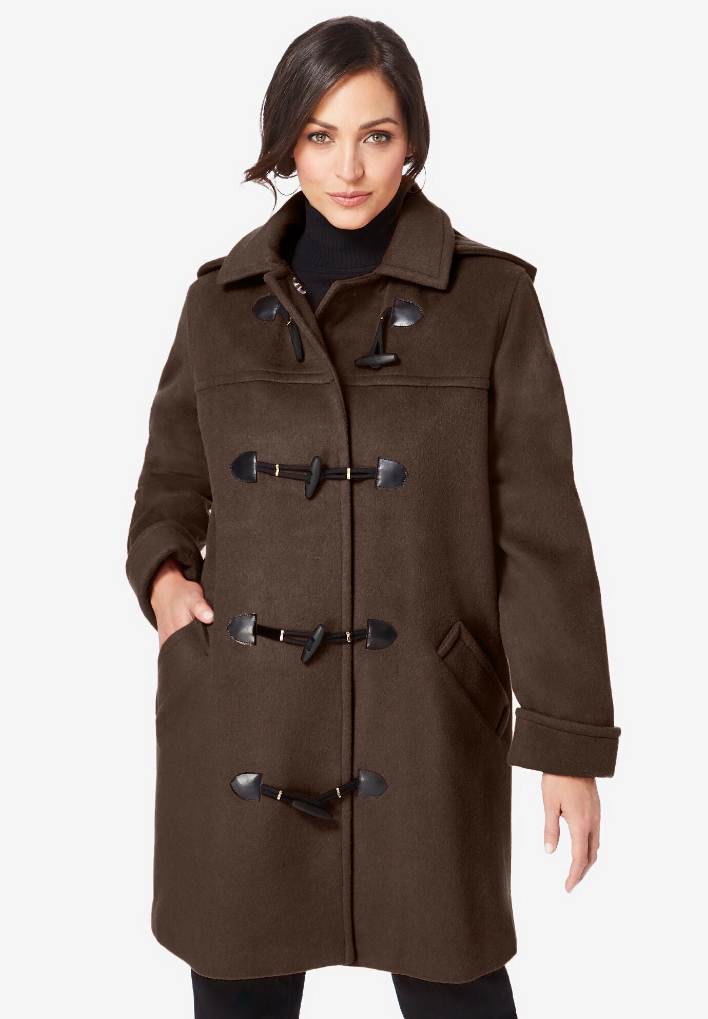 Women's hooded deals toggle coat