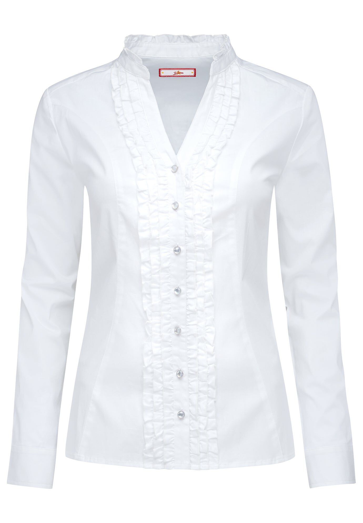Cotton Ruffle Shirt, WHITE, hi-res image number 0