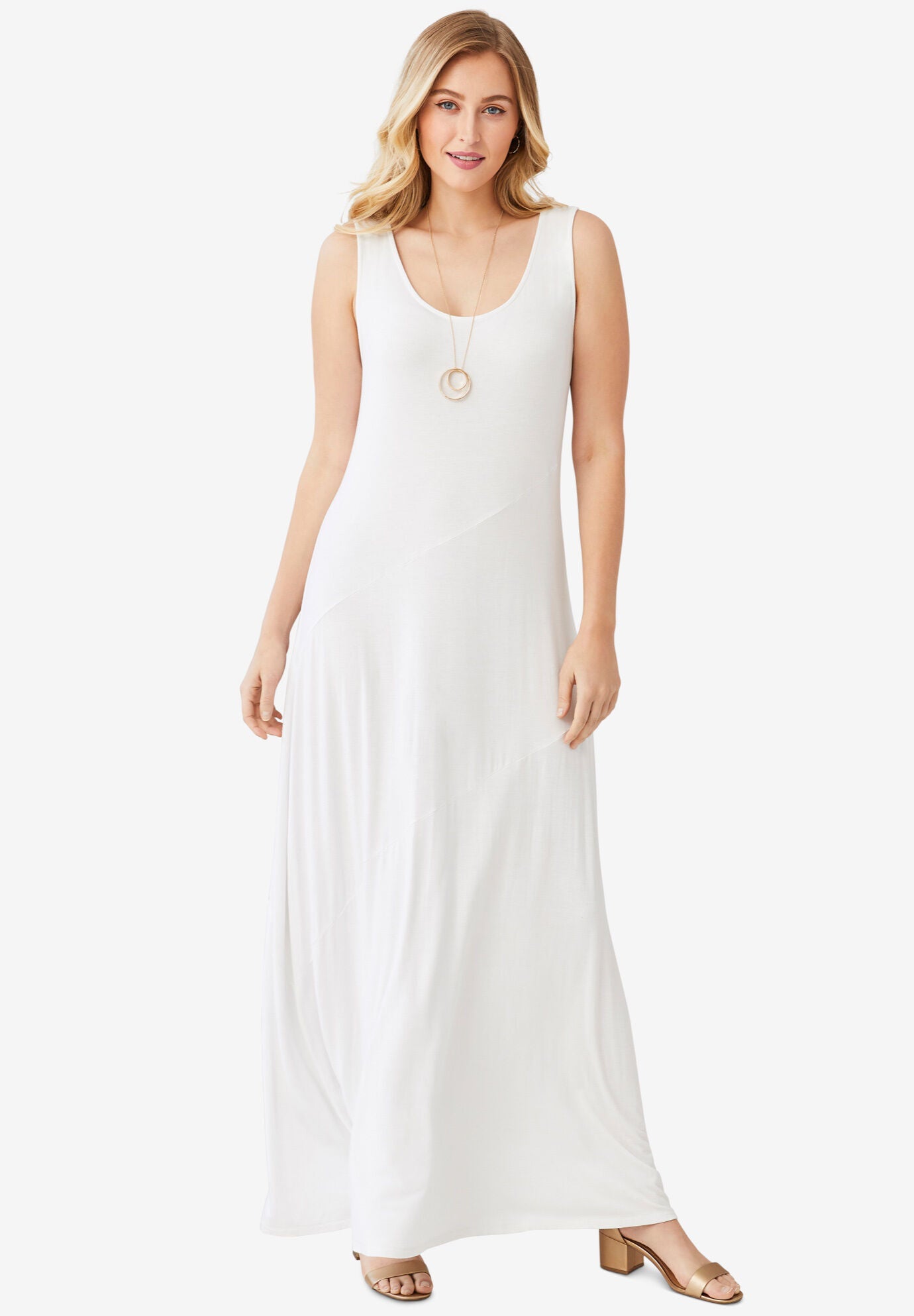 white tank maxi dress