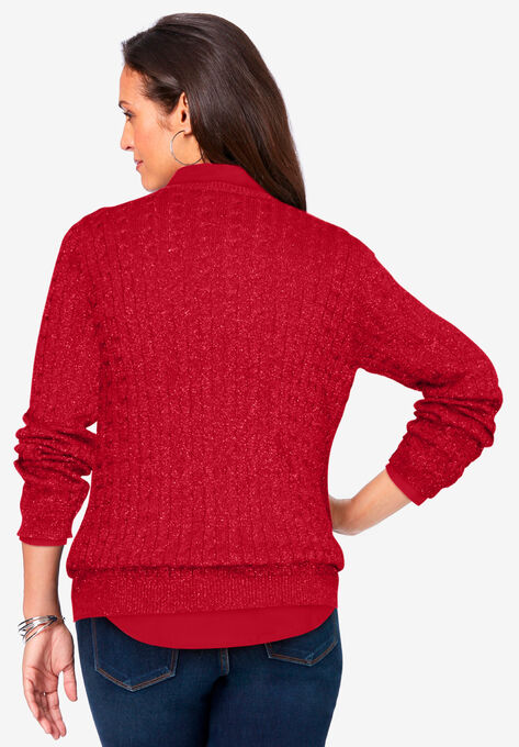 Cable Crewneck Sweater, , on-hover image number null