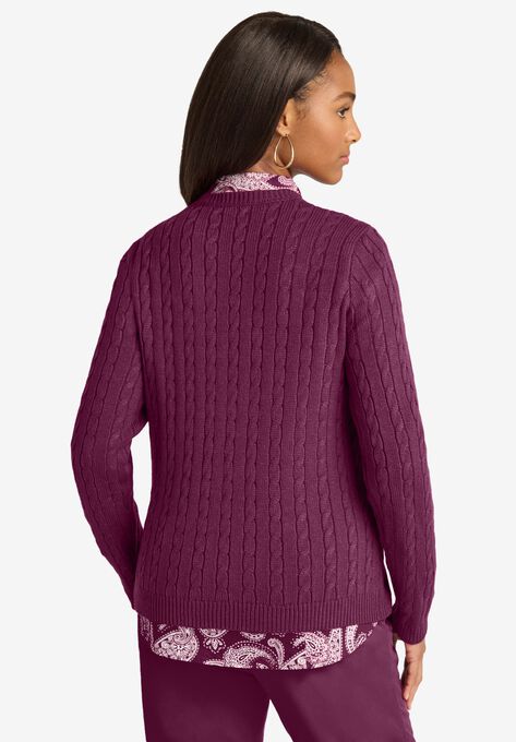 Cable Crewneck Sweater, , on-hover image number null