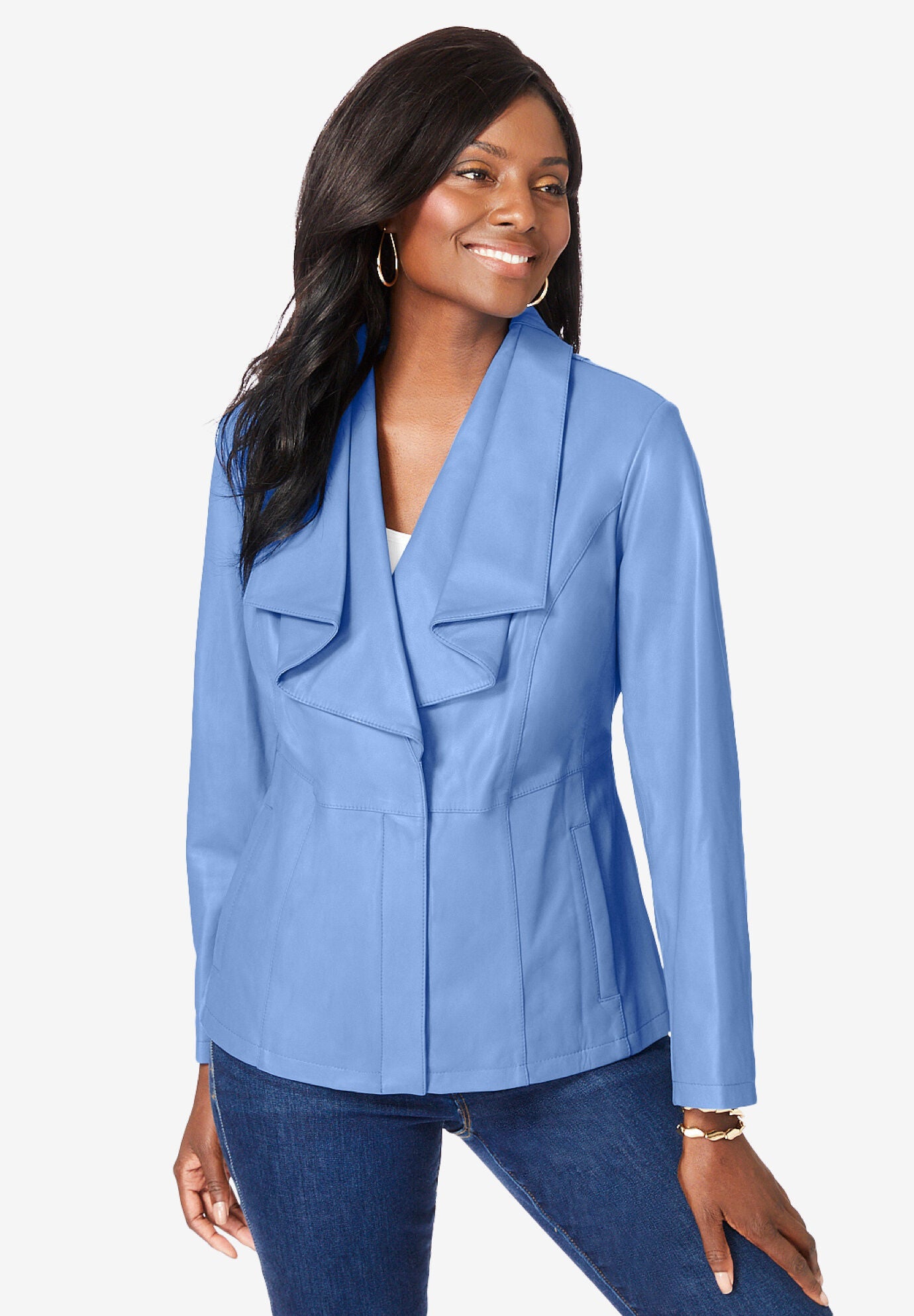 Jessica london leather coats top