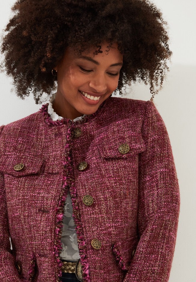 Chic Tweed Lady Jacket, BERRY TWEED, on-hover image number null