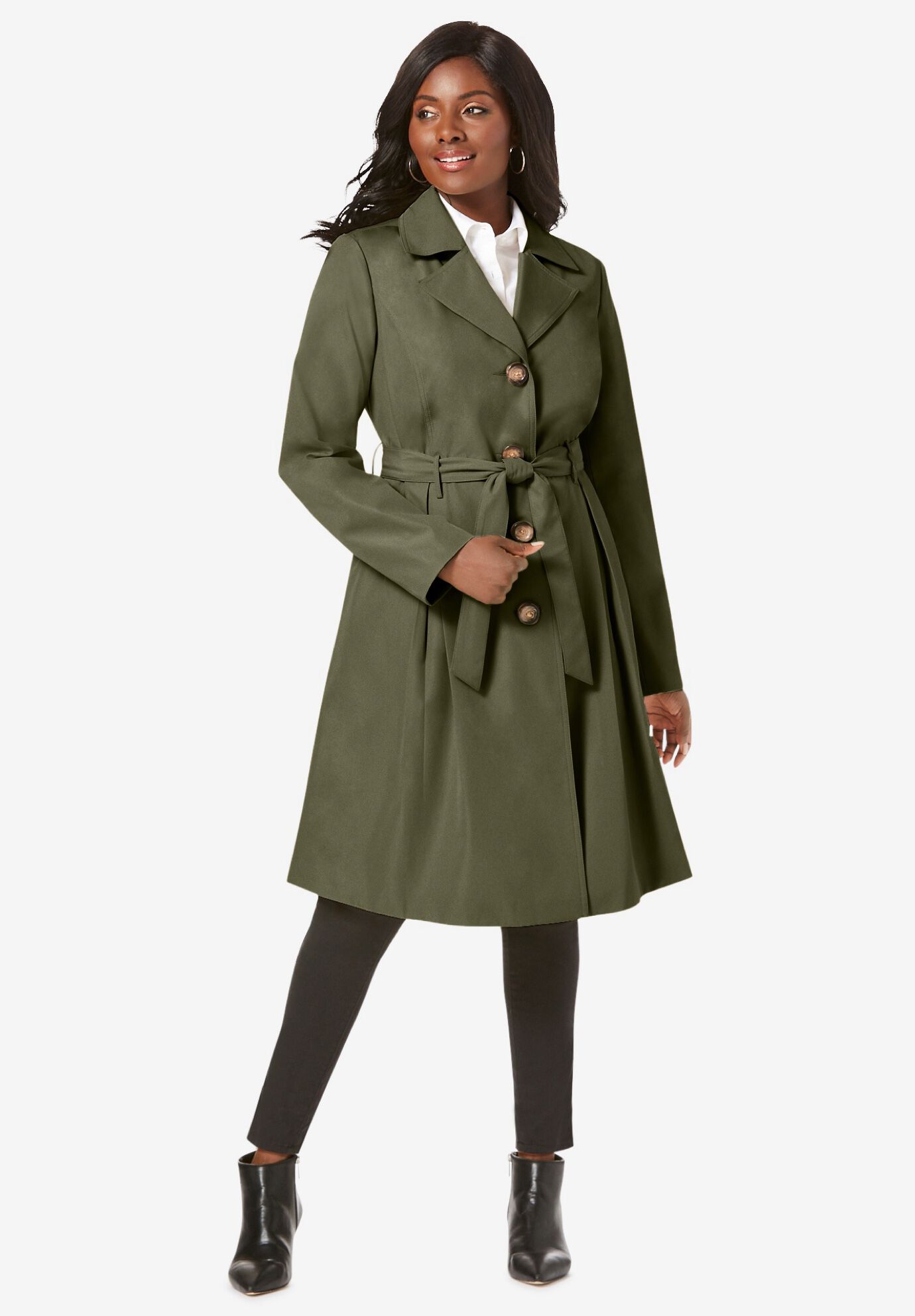 Olive trench coat ladies online