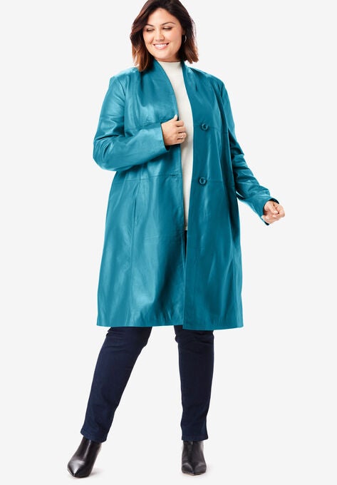 Leather Swing Coat Plus Sizecoats Jackets Jessica London
