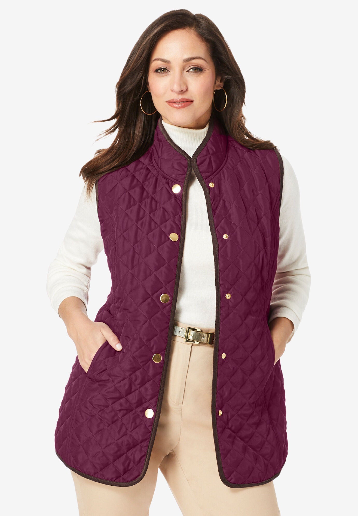 womens plus size quilted vest