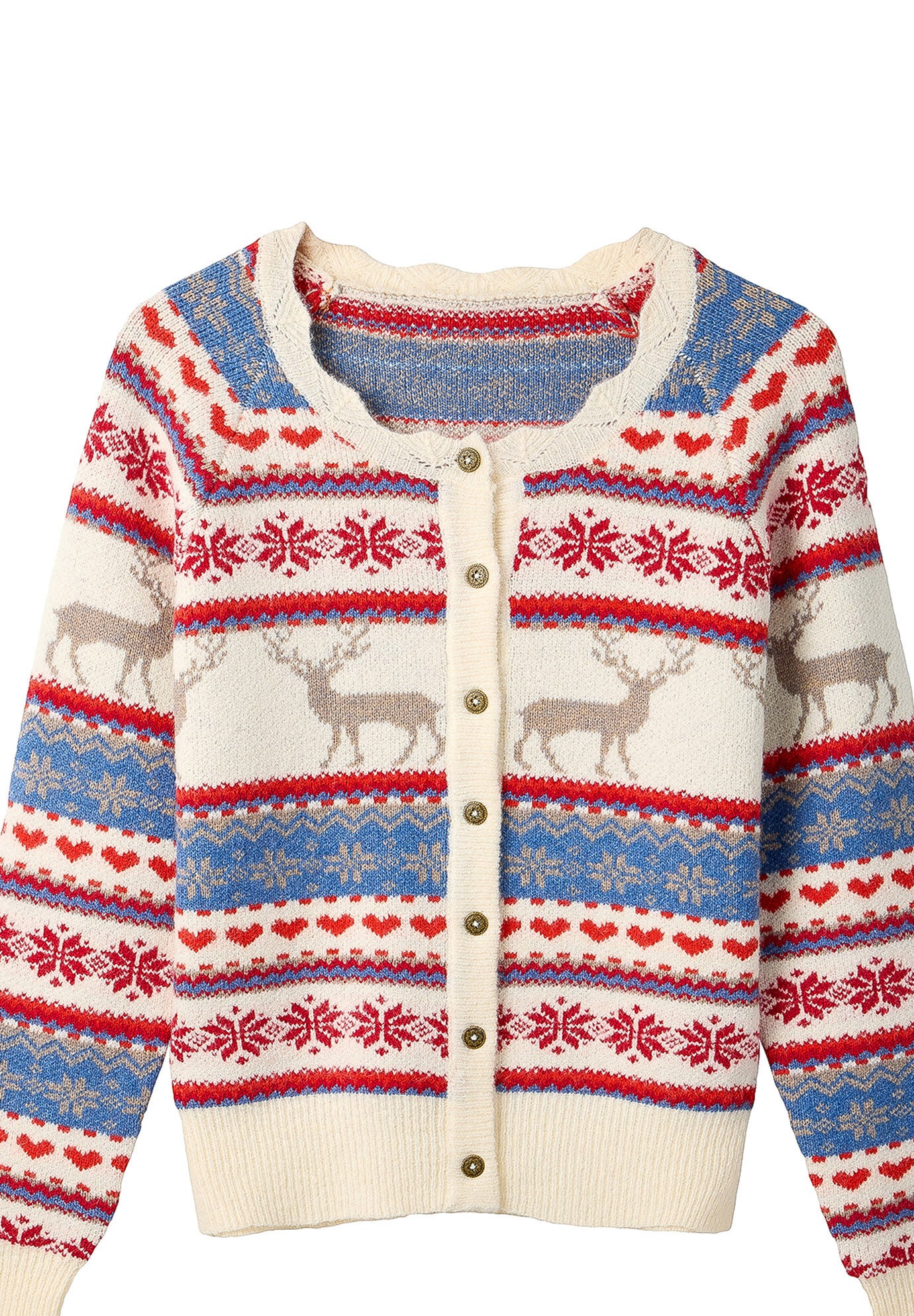 Novelty Reindeer Cardigan Sweater, REINDEER, alternate image number 3