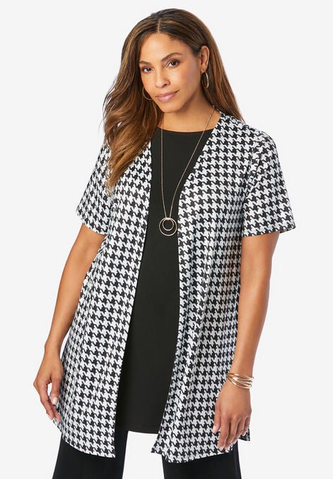 Knit Collarless Topper, , hi-res image number null