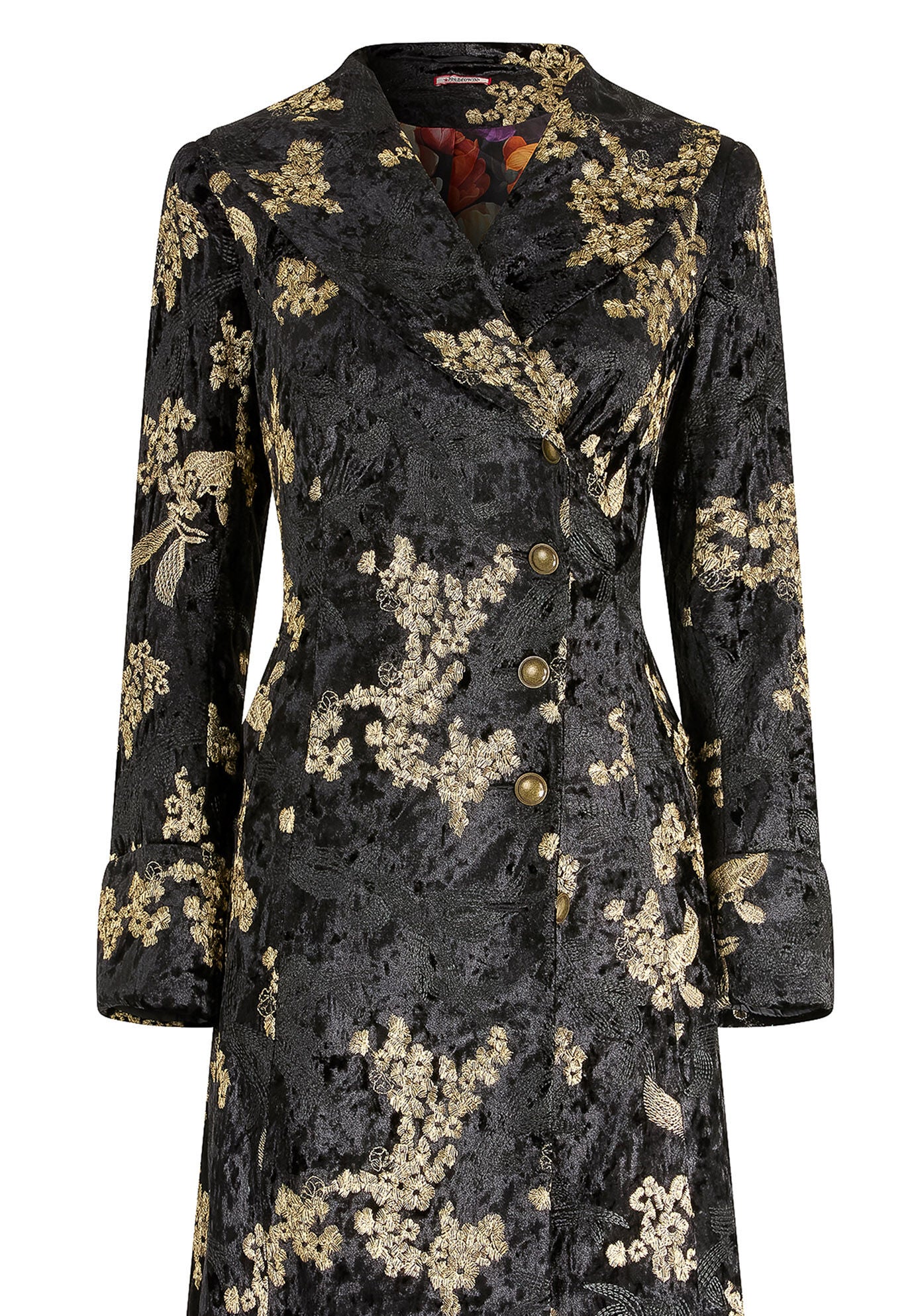 Gold Brocade Coat, GOLDEN FLOWERS, alternate image number 4