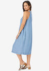 Denim Tie-Neck Dress, , alternate image number null