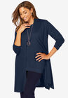 Fine Gauge Cardigan Topper, NAVY, hi-res image number null