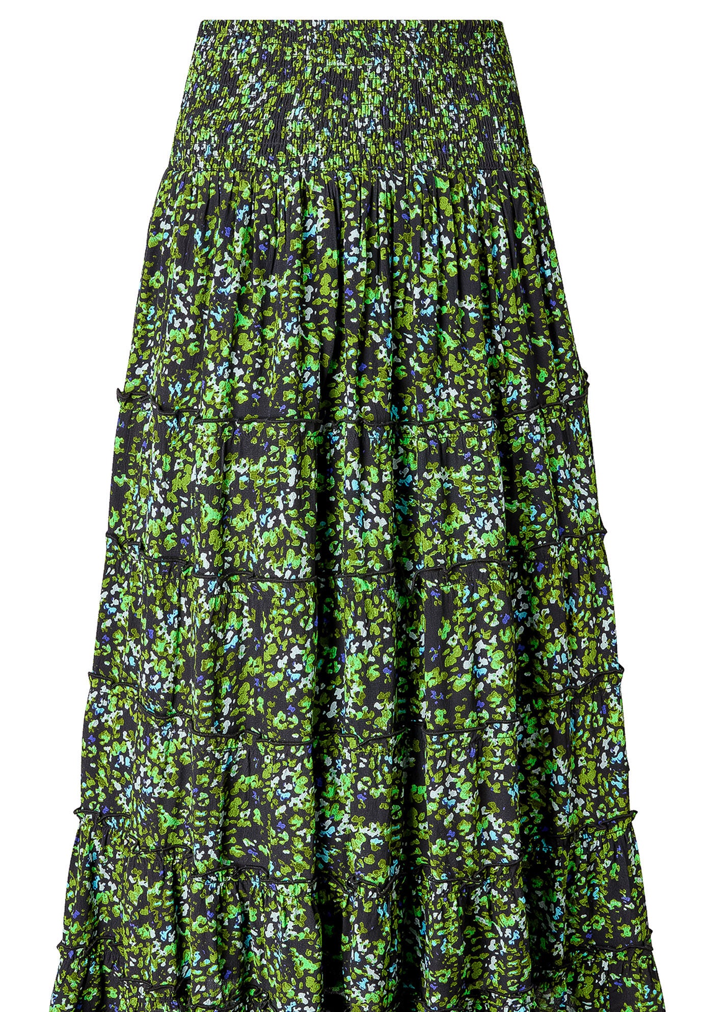 Tiered Maxi Skirt, GREEN DITSY GARDEN, alternate image number 4