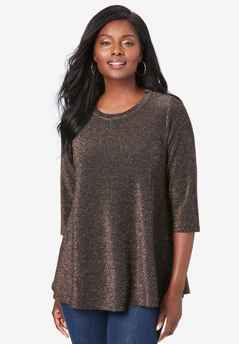 Trapeze Shimmer Tunic, CHOCOLATE SHIMMER, hi-res image number null