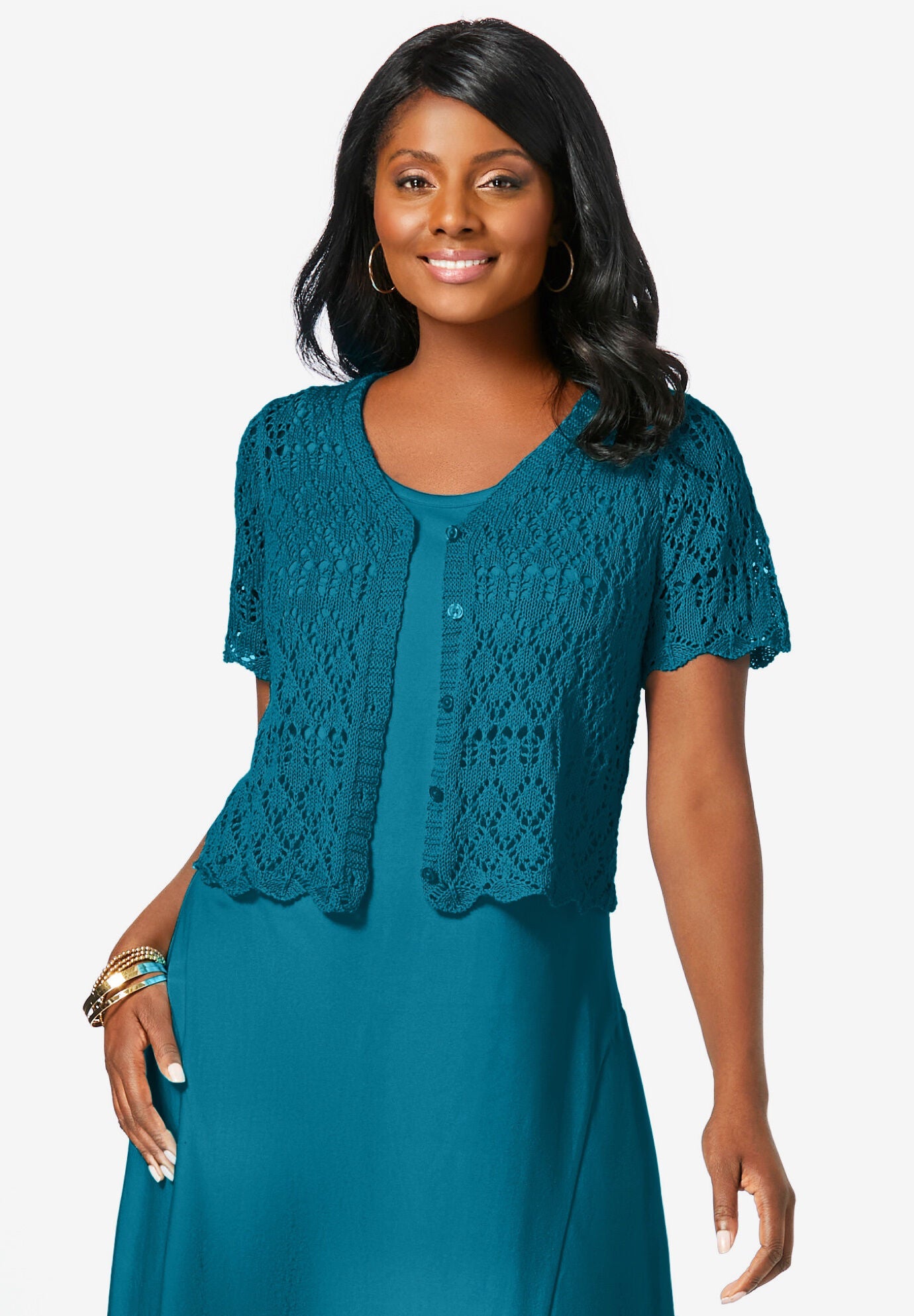 Plus size shrugs short sleeve top