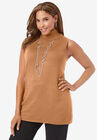 Sleeveless Turtleneck Shell, BROWN MAPLE, hi-res image number null