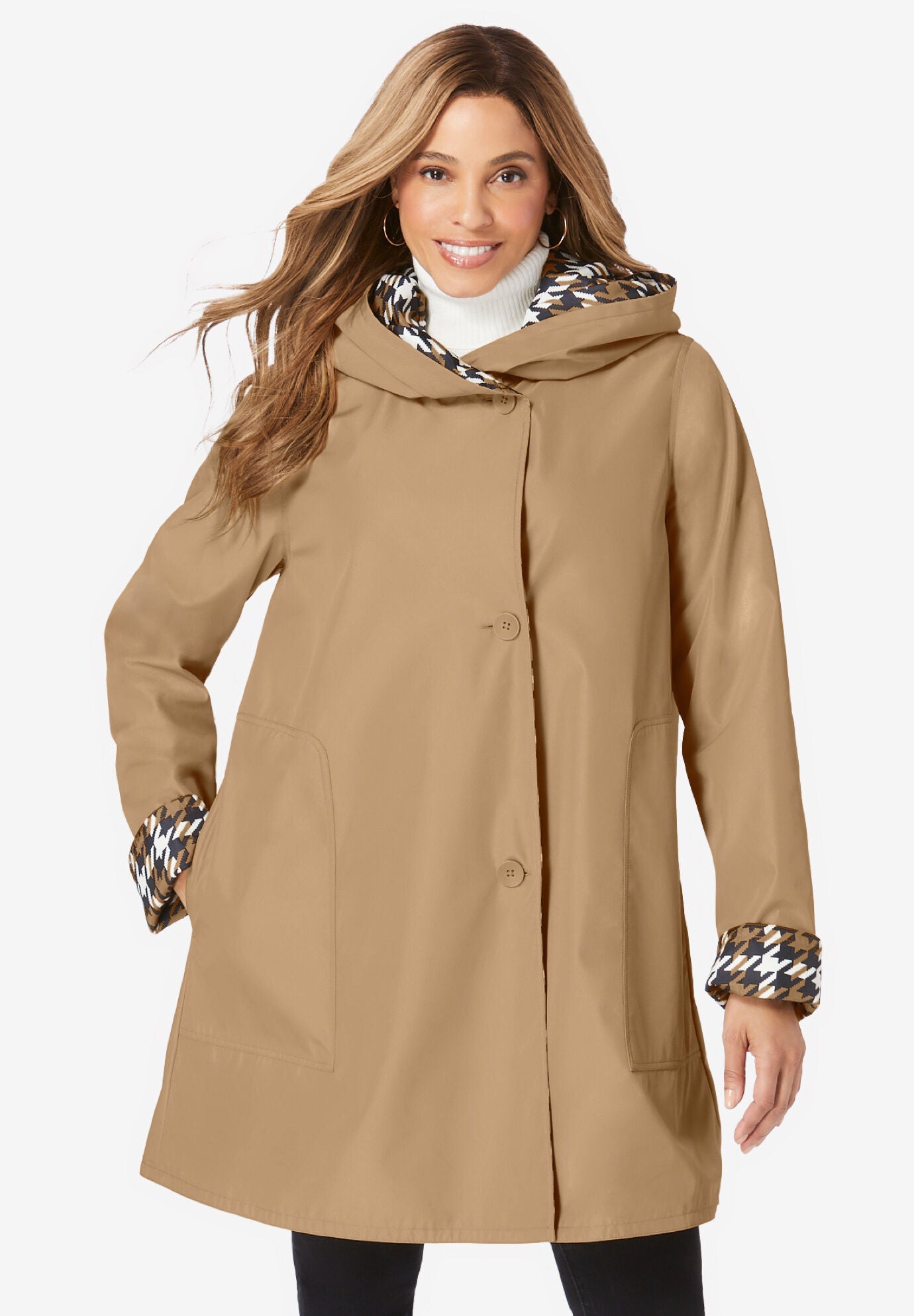 Plus size long sales raincoat