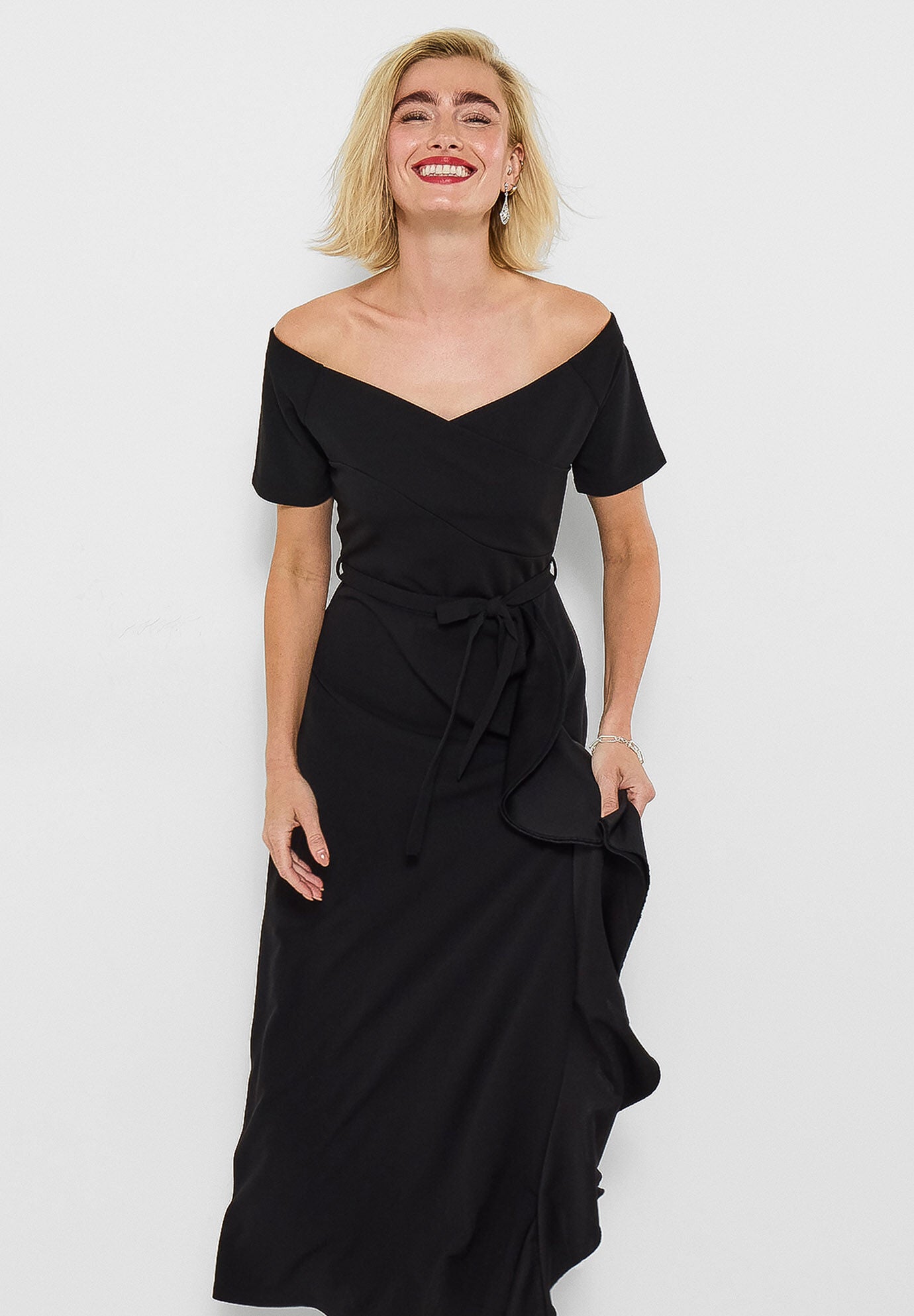 Off The Shoulder Maxi Dress, BLACK, hi-res image number 0