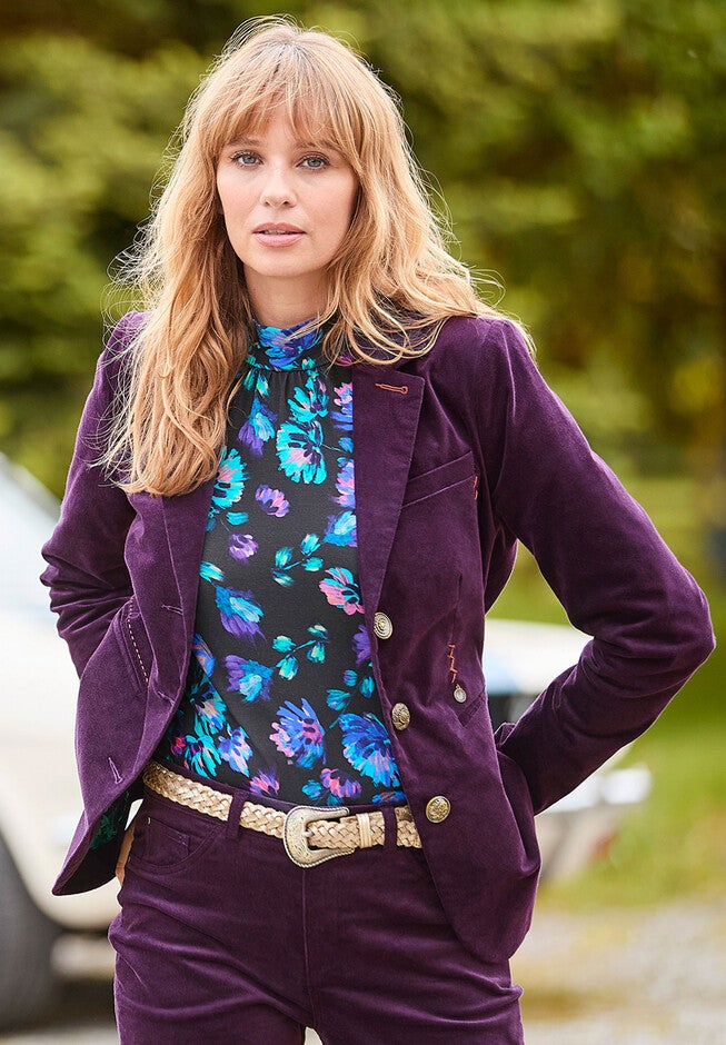 Moleskin Blazer, PURPLE PENNANT, hi-res image number 0