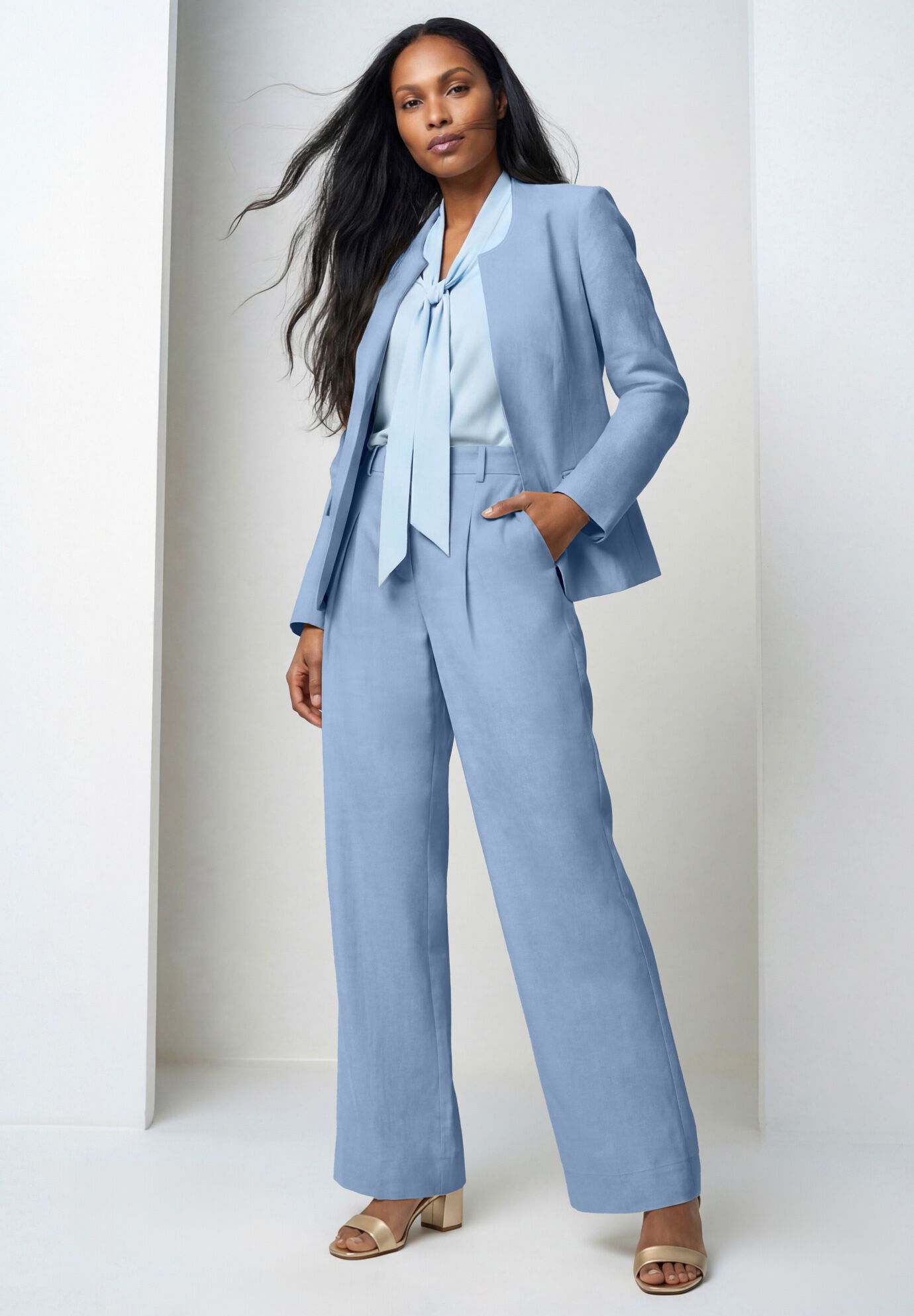 Linen Lady Jacket, AZURE MIST, hi-res image number 0