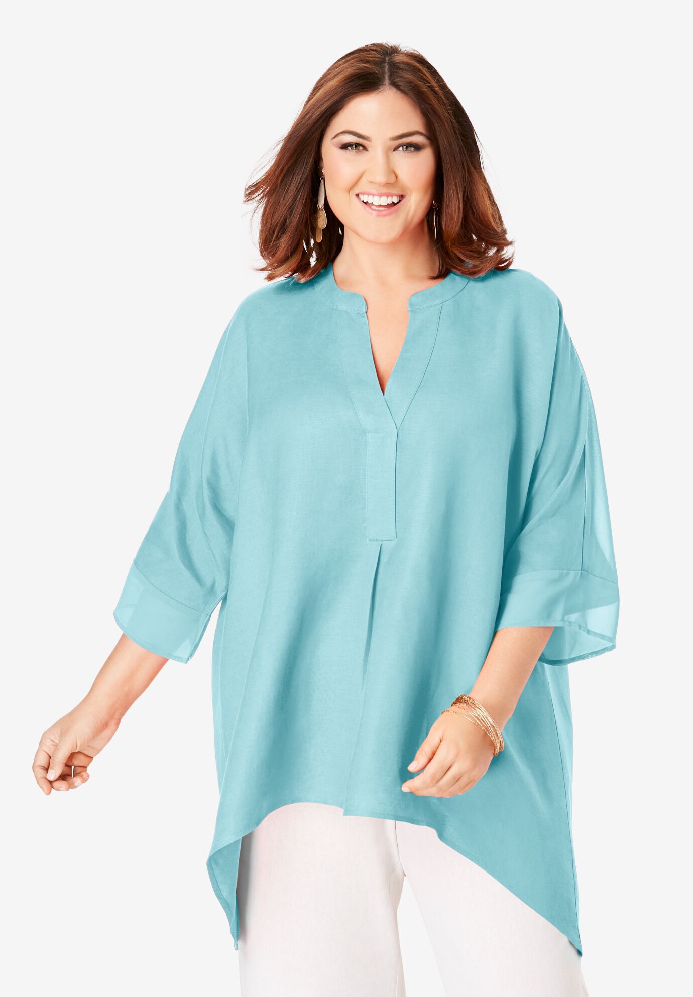 Jessica London Womens Plus Size Side-Tie Tee