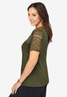 Lace Neckline Top, , alternate image number null