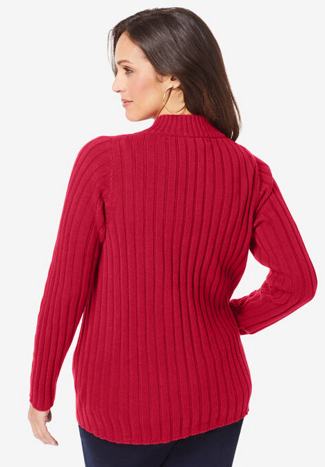 Ribbed Zipper Cardigan, , on-hover image number null