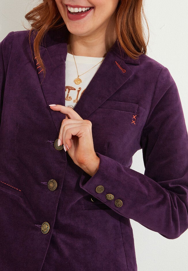 Moleskin Blazer, PURPLE PENNANT, alternate image number 2